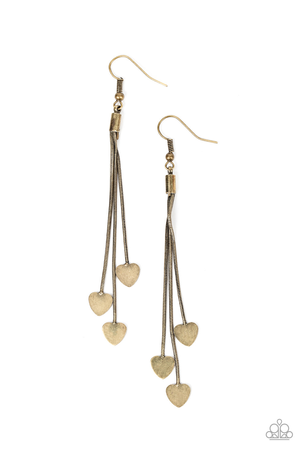 Higher Love - Brass Earrings Paparazzi Accessories Dainty Heart #P5WH-BRXX-150XX