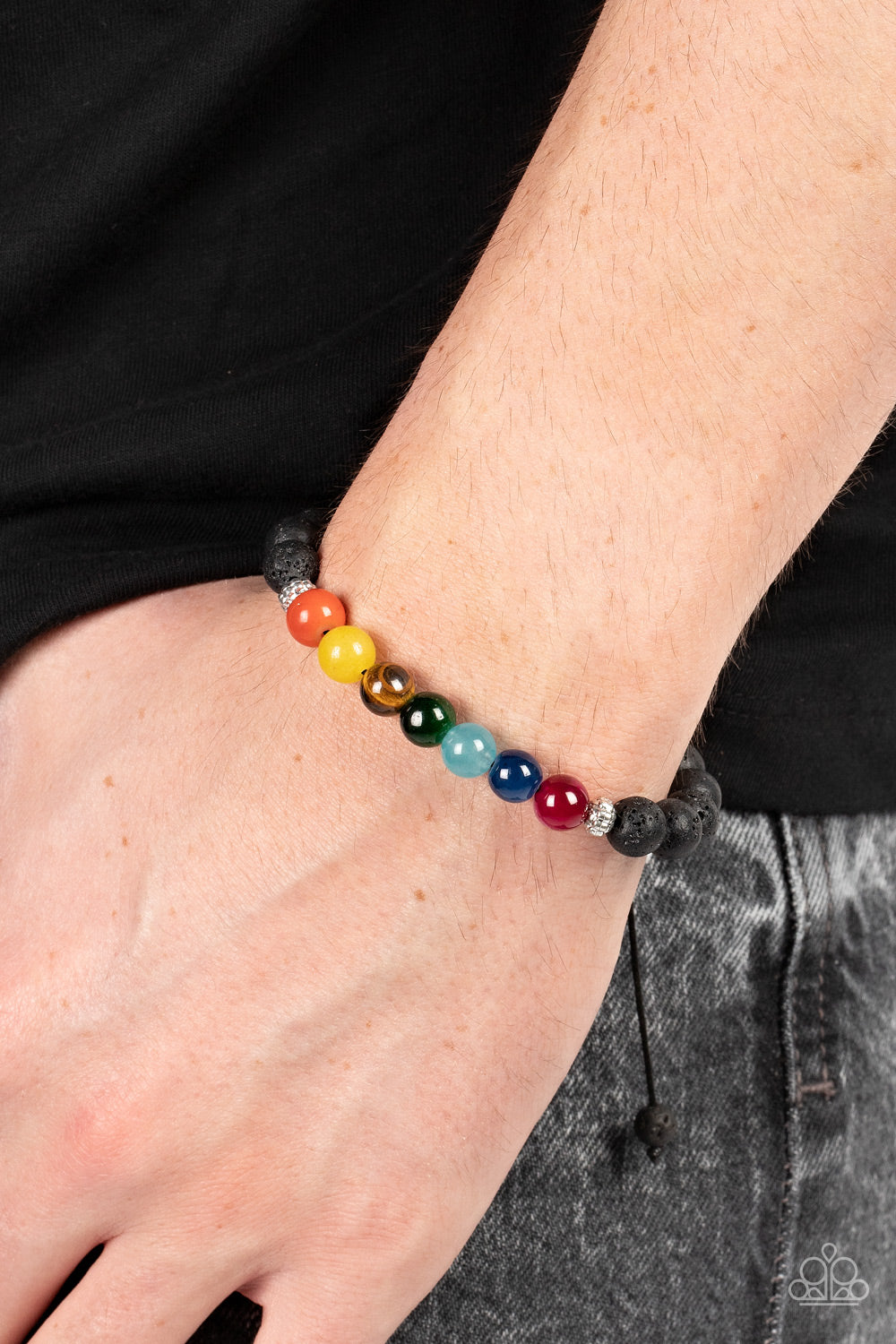 Canyon Kaleidoscope Multi Color Beads and Lava Rock Bracelet Paparazzi Accessories. Get Free Shippin