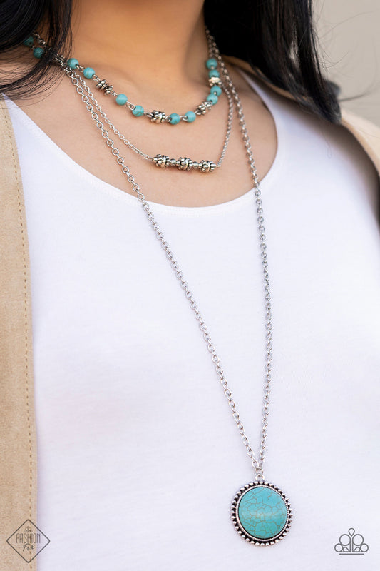 Paparazzi Sahara Symphony Turquoise Blue Multi Layer Necklace. #P2SE-BLXX-518IH. Free Shipping