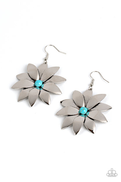 Paparazzi Pinwheel Prairies Blue Earring. #P5SE-BLXX-317XX. Get Free Shipping. Floral $5 earring