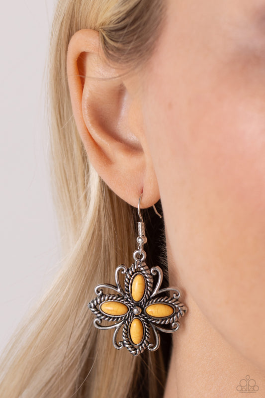 Paparazzi Badlands Ballad Yellow $5 Earrings. #P5SE-YWXX-167XX. Subscribe & Save. Dainty earrings