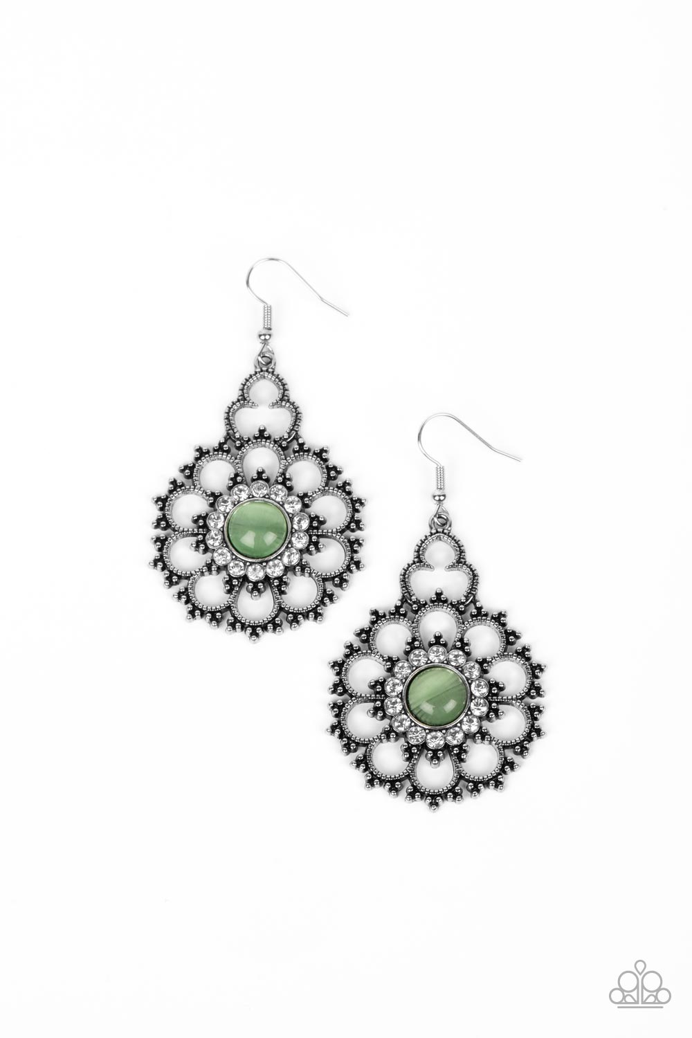 Paparazzi Floral Renaissance Green Earring. Get Free Shipping. #P5RE-GRXX-181XX. Moonstone earring