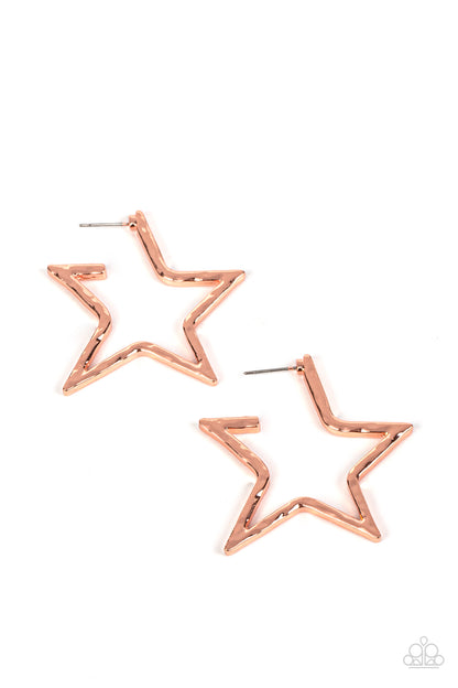 All-Star Attitude Copper Hoop Earrings Paparazzi Accessories. Subscribe & Save. #P5HO-CPSH-167XX