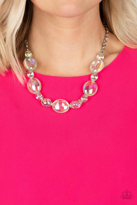 Prismatic Magic Multi Iridescent Short Necklace Paparazzi Accessories. #P2ST-MTXX-093HL