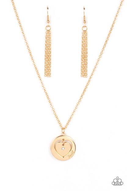 Heart Full of Faith Gold Necklace Paparazzi Accessories. #P2RE-GDXX-443XX. Inspirational Faith $5