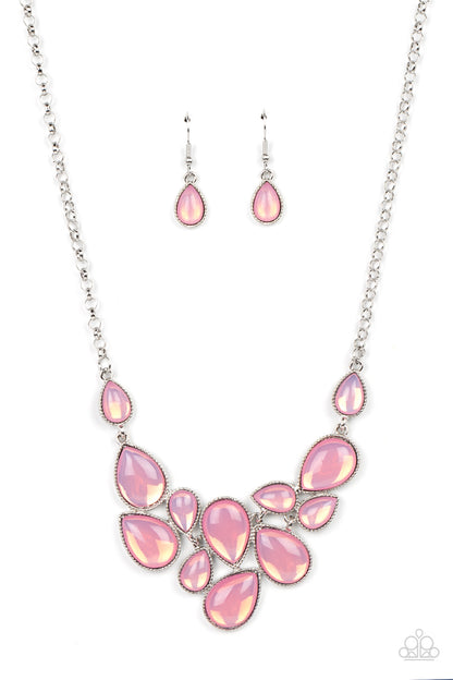 Keeps GLOWING and GLOWING Pink Necklace Paparazzi Accessories. Ships Free. #P2WH-PKXX-464XX