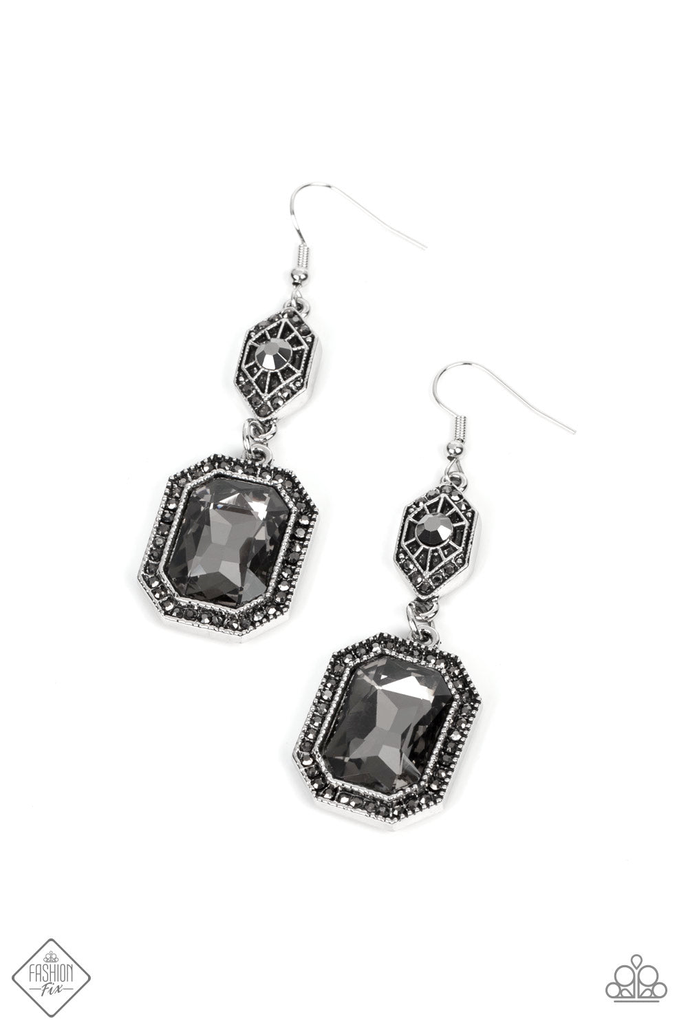 Starry-Eyed Sparkle Silver Hematite Dainty Earring Paparazzi Accessories. #P5ST-SVXX-056JE