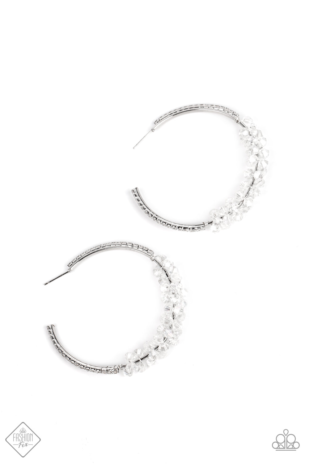 Paparazzi Bubble-Bursting Bling White Earrings. #P5HO-WTXX-130HV. Get Free Shipping. 