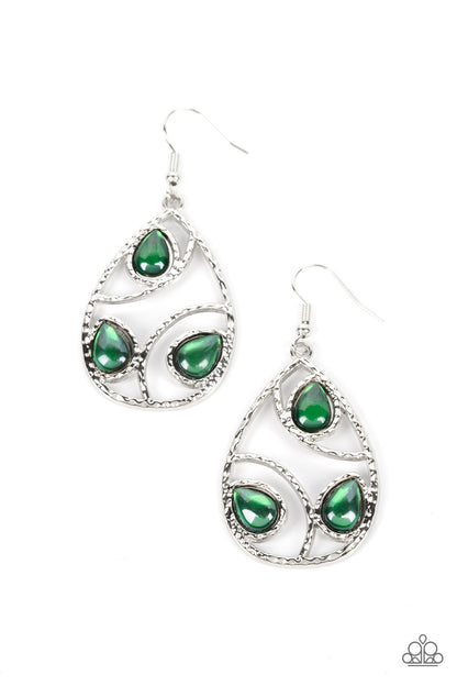 Send the BRIGHT Message Green Earring Paparazzi Accessories. Get Free Shipping. #P5WH-GRXX-267XX