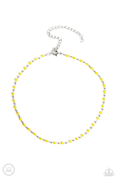 Paparazzi Neon Lights Yellow Choker Necklace