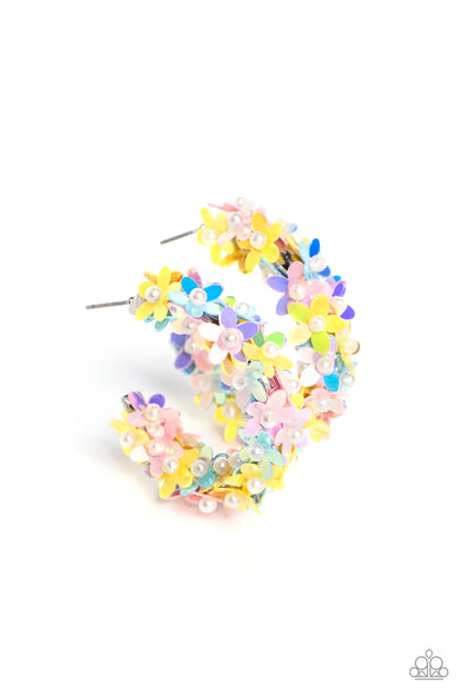 Paparazzi Fairy Fantasia Multi Earrings. Get Free Shipping.  #P5HO-MTXX-070XX. Floral Hoop LOP