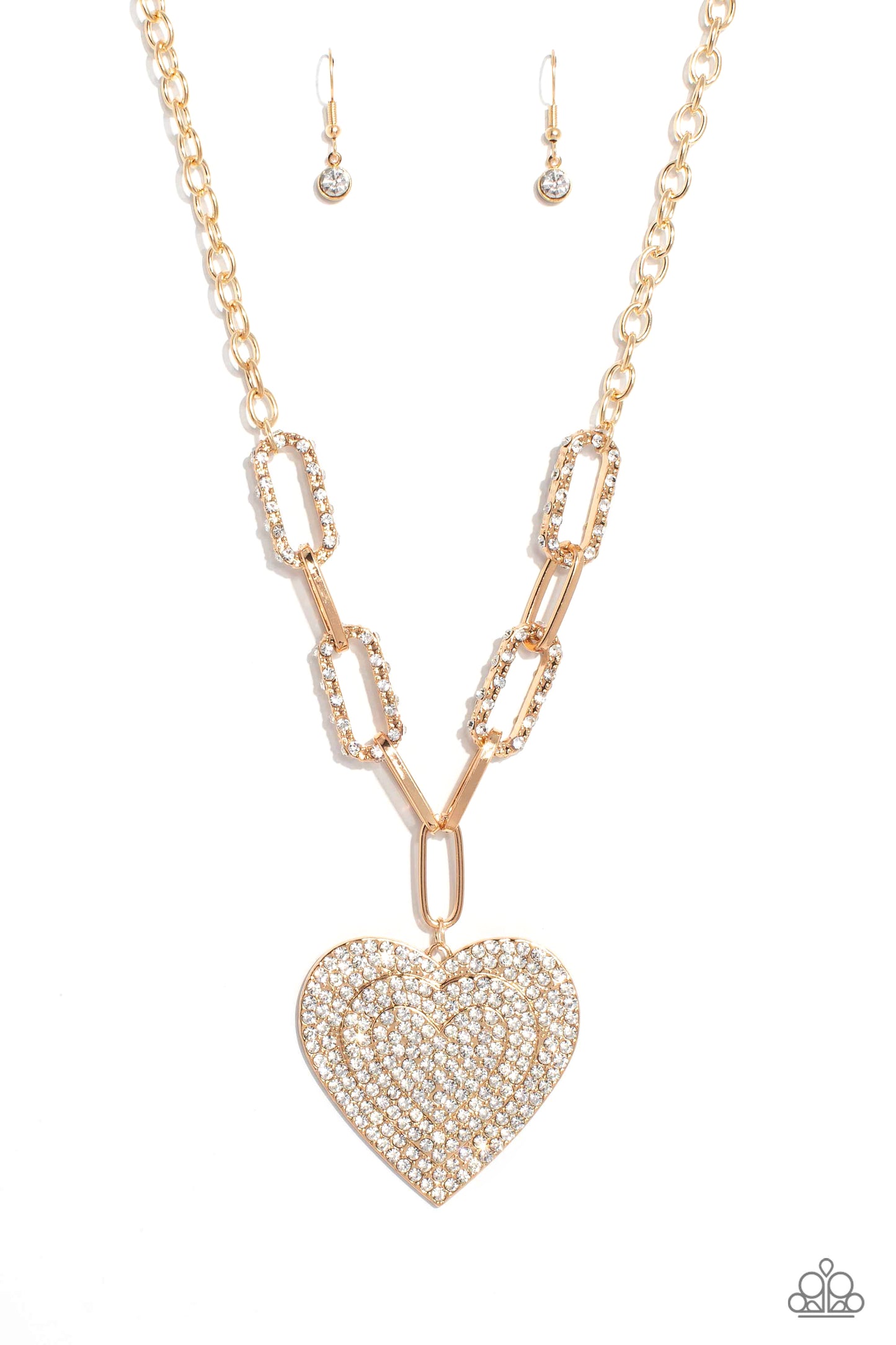 Roadside Romance Gold Heart Necklace Paparazzi Accessories. Get Free Shipping. #P2ST-GDXX-153XX