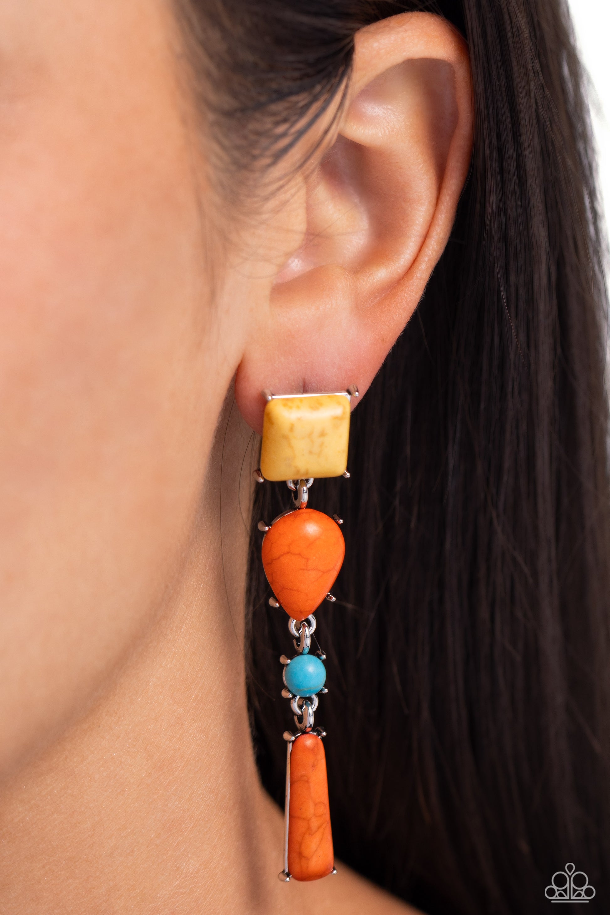 Saharan Sabbatical Orange Earrings Paparazzi Accessories. Subscribe and Save. Multi post earrings