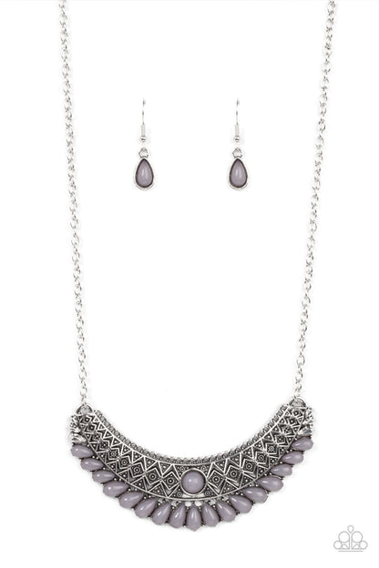 Paparazzi Abundantly Aztec Silver Tribal Necklace. Subscribe & Save. #P2SE-SVXX-154XX. Half Moon