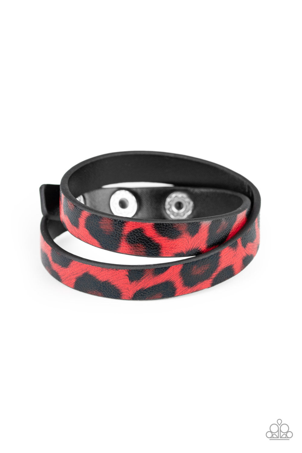 Paparazzi All GRRirl - Red Leather Wrap Bracelet. #P9SE-URRD-191XX. Get Free Shipping!