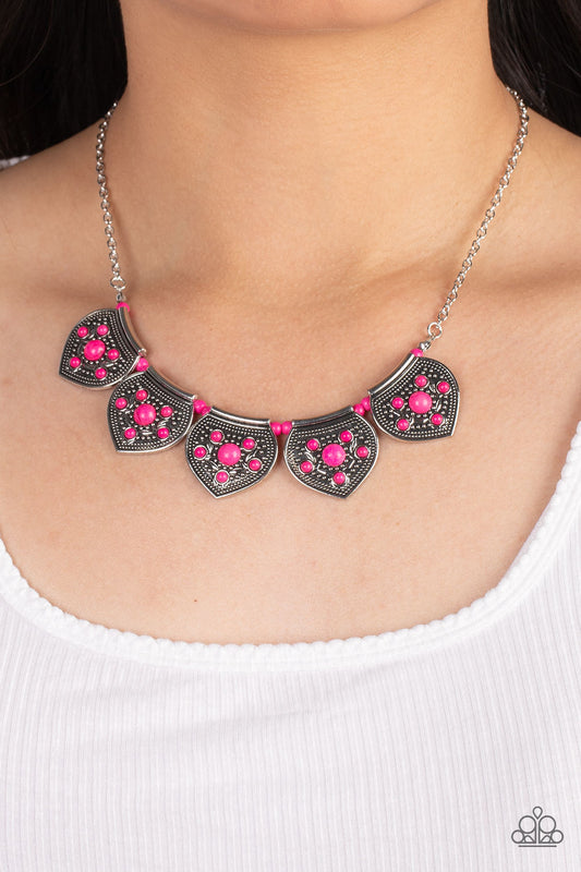 Badlands Basin Pink Necklace Paparazzi Accessories. Get Free Shipping. #P2SE-PKXX-241XX