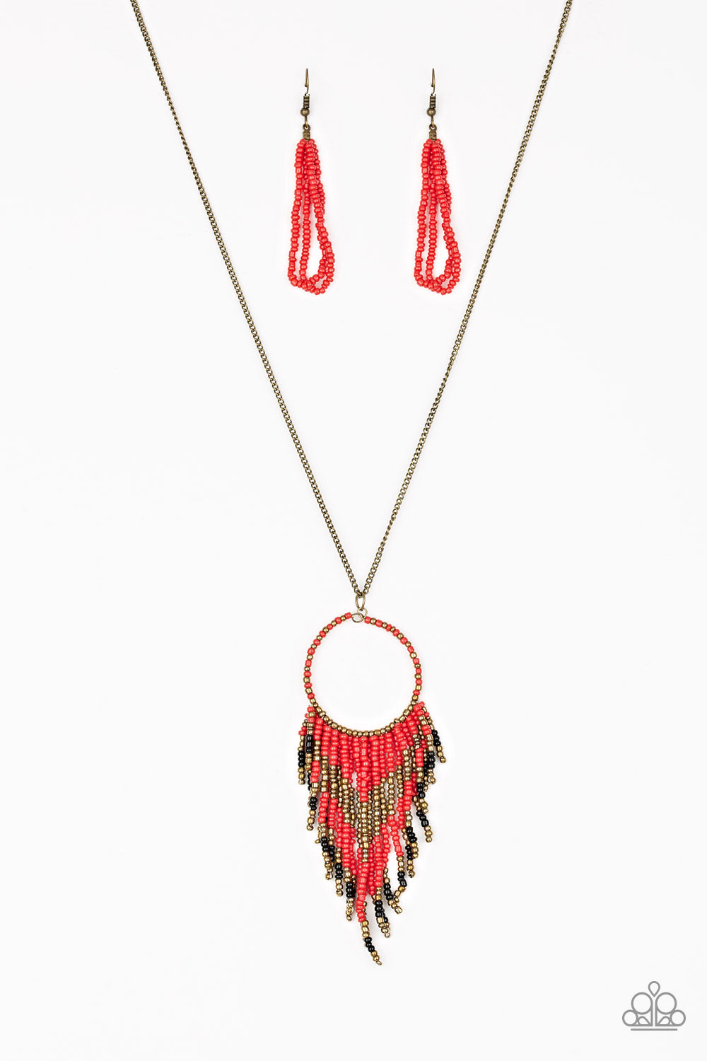 Paparazzi Necklace ~ Badlands Beauty - Red Necklace