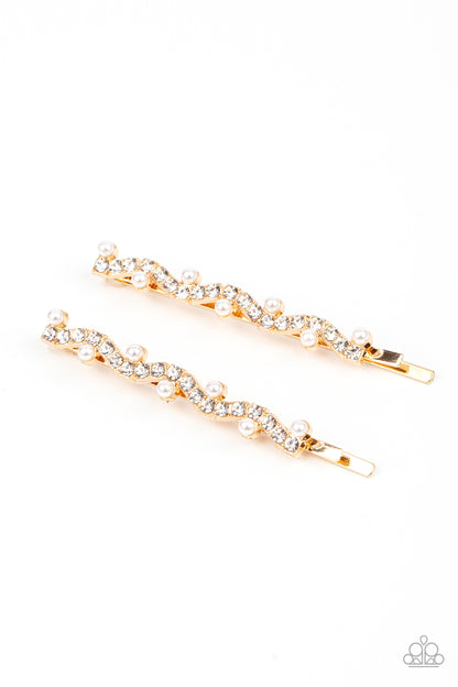 Ballroom Banquet - Gold Hair Clip Bobby Pin Paparazzi Accessories