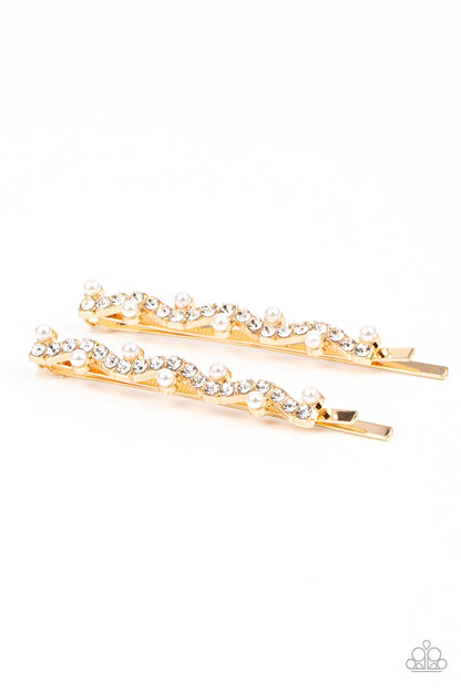 Paparazzi Ballroom Banquet - Gold Bobby Pin Hair Clip Accessories for Women and Kids