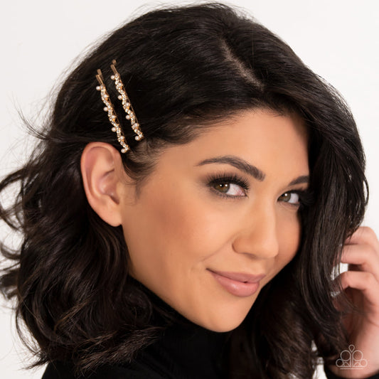 Paparazzi Ballroom Banquet - Gold Bobby Pin Hair Clip