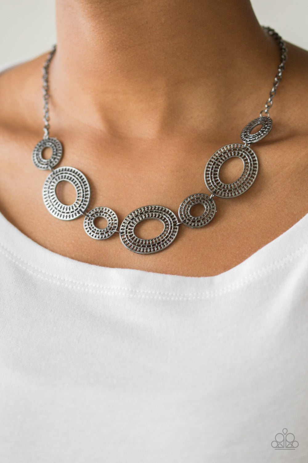 Paparazzi Basically Baltic - Black Short Necklace. Get Free Shipping! #P2BA-BKXX-021XX