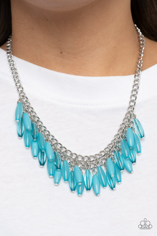 Beach House Hustle Blue Short Necklace Paparazzi Accessories. #P2WH-BLXX-444XX