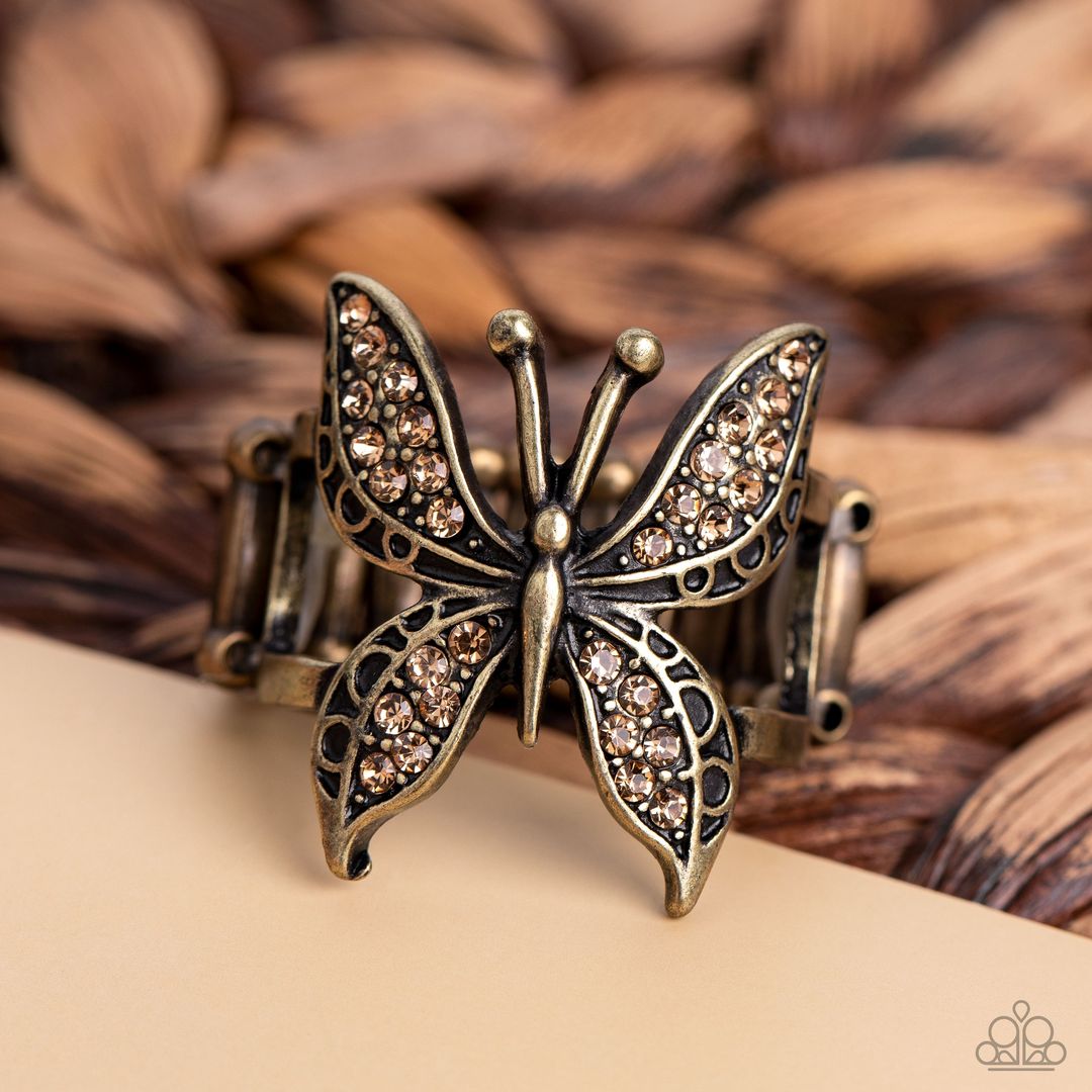 Blinged Out Butterfly Brass Ring Paparazzi $5 Jewelry. Subscribe & Save. #P4WH-BRXX-098XX