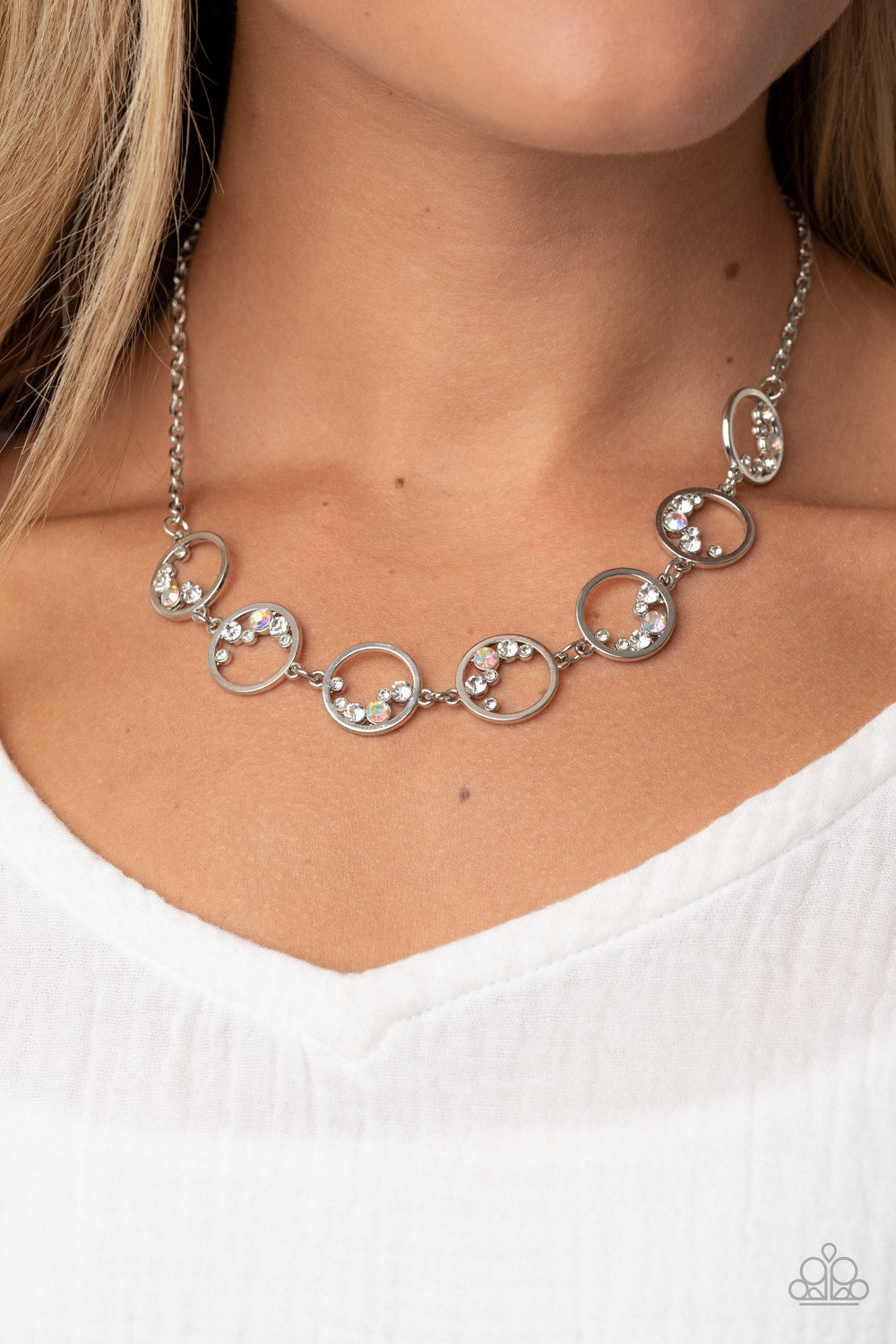 Paparazzi Blissfully Bubbly Necklace. #P2DA-WTXX-194XX. Get Free Shipping. 