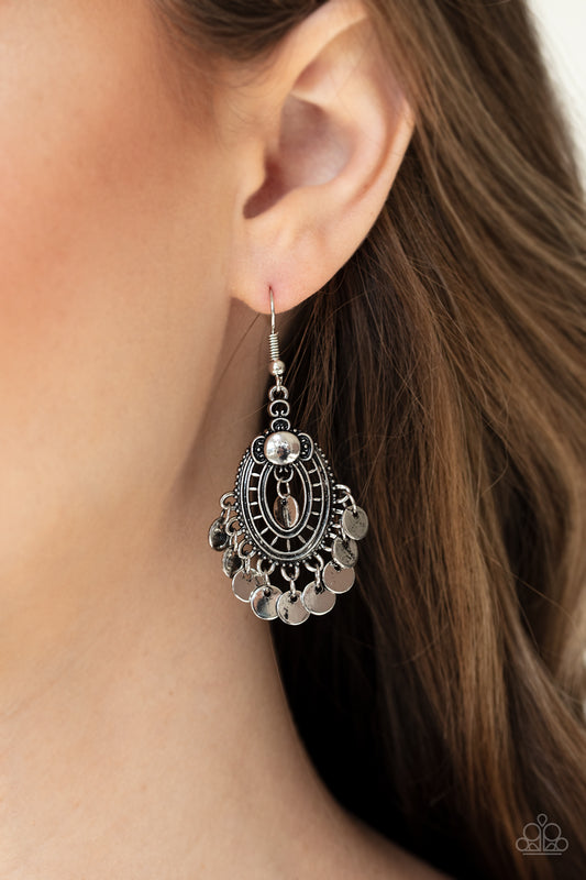 Paparazzi Chime Chic Silver Fringe Earrings $5 Jewelry dainty. #P5WH-SVXX-201XX. Free Shipping!