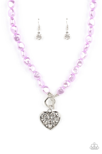 Color Me Smitten Purple Necklace Paparazzi $5 Jewelry.#P2RE-PRXX-304XX. Pearl Heart Necklace