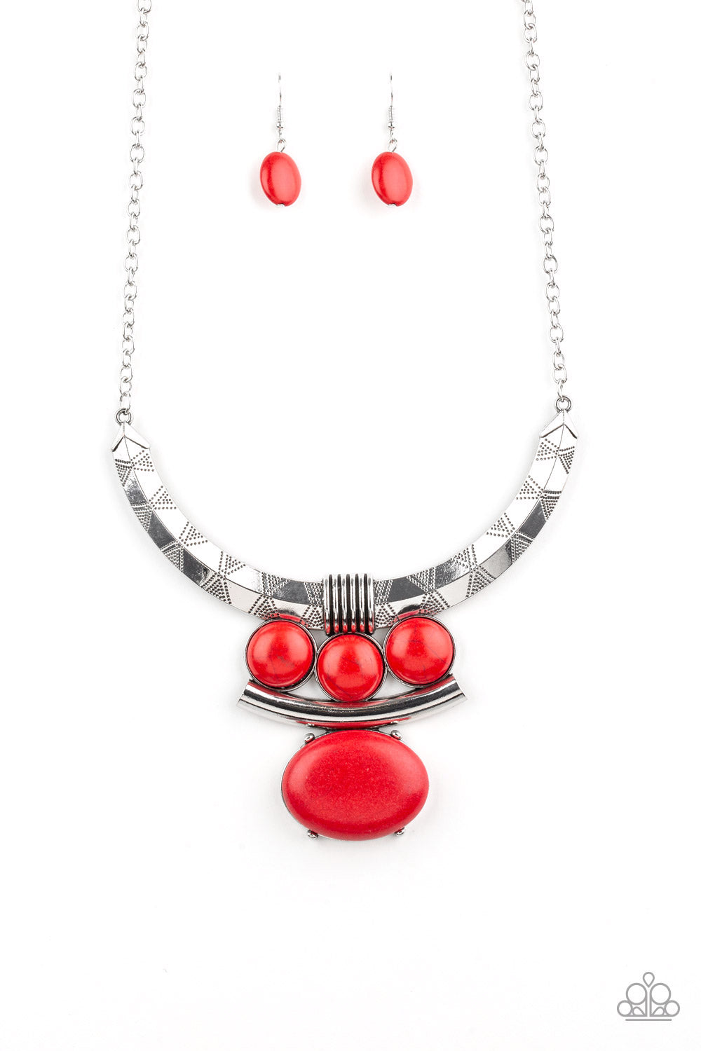 Commander In CHIEFETTE Red Necklace Paparazzi Accessories.  #P2SE-RDXX-250XX