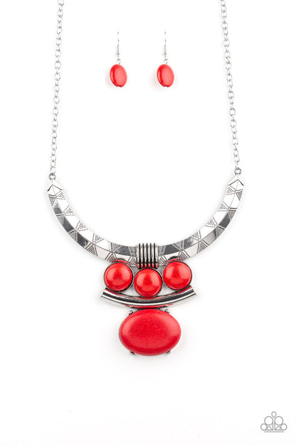 Commander In CHIEFETTE Red Necklace Paparazzi Accessories.  #P2SE-RDXX-250XX