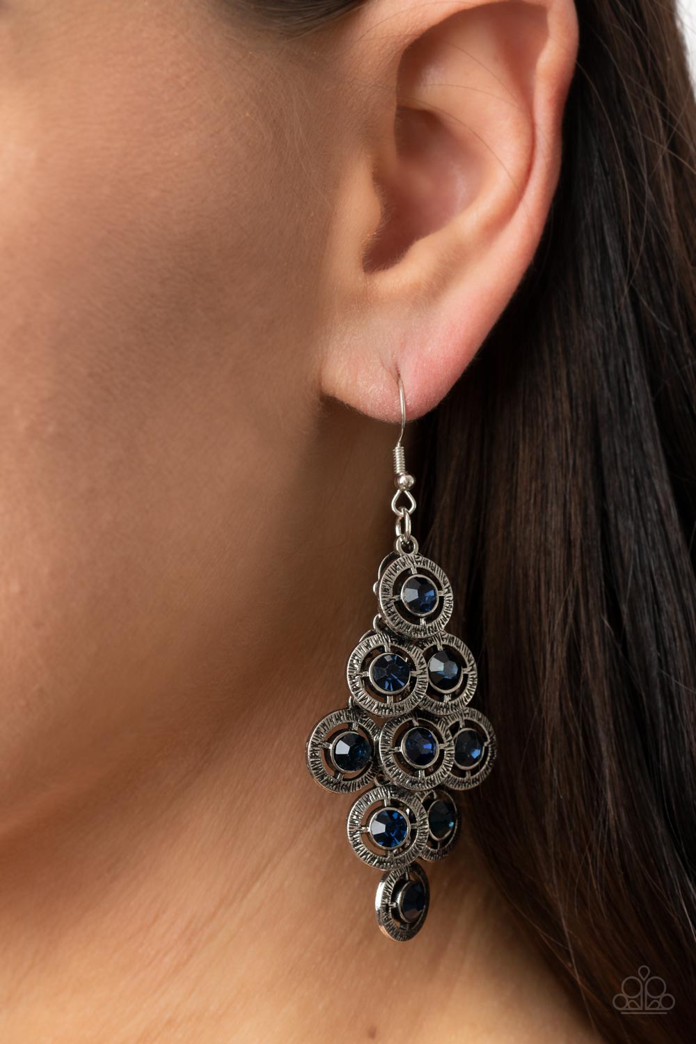 Paparazzi Constellation Cruise Earring. Blue Fringe Cascading earring. $5 Jewelry. #P5RE-BLXX-257XX