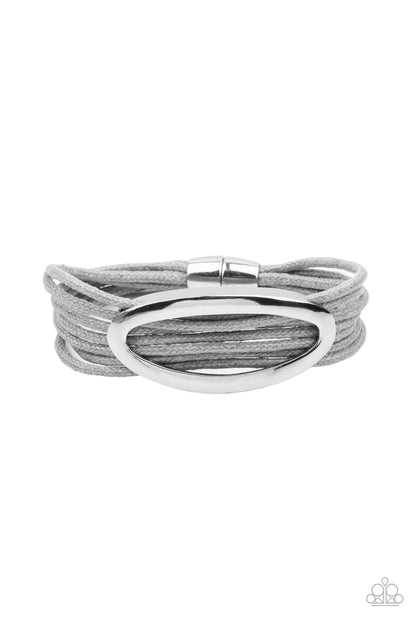 Paparazzi Corded Couture Silver Bracelet. #P9SE-SVXX-096XX. Magnetic Urban $5 Jewelry