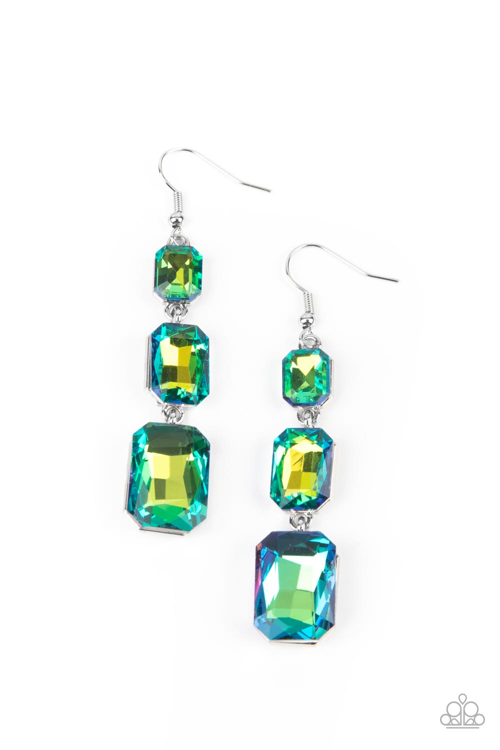 Cosmic Red Carpet Green Earrings Paparazzi Accessories Jewelry. #P5RE-GRXX-160XX. Free Shipping! 