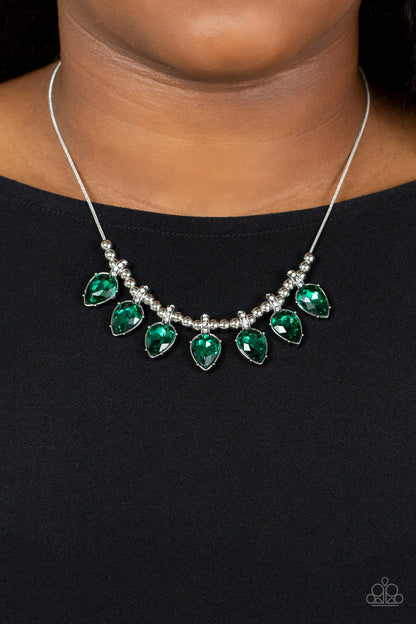 Crown Jewel Couture Green Necklace Paparazzi Accessories. #P2RE-GRXX-239XX. Subscribe & Save!