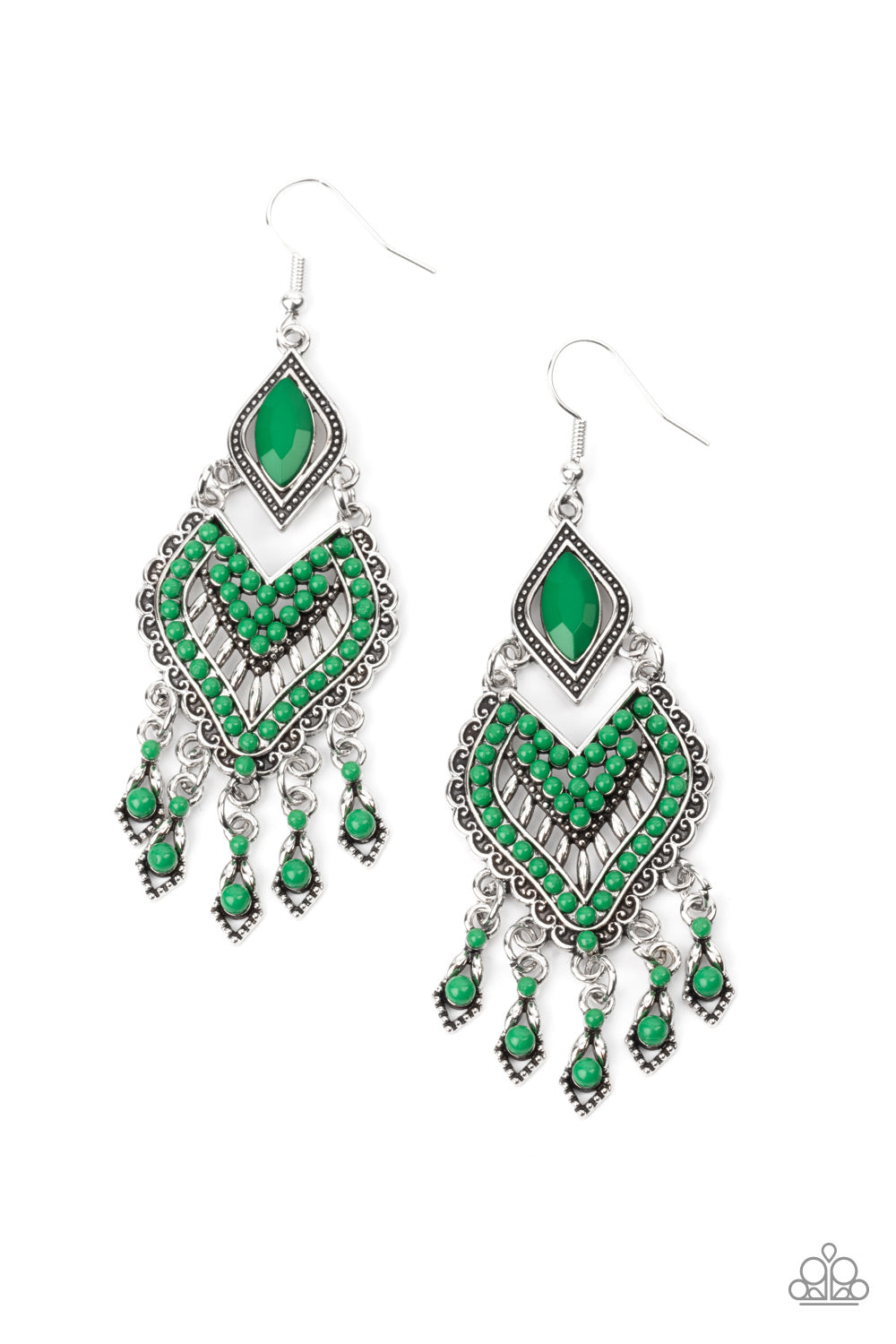 Paparazzi Dearly Debonair Green Earrings. $5 Jewelry. Subscribe & Save.  Seed Beads Fringe Earring