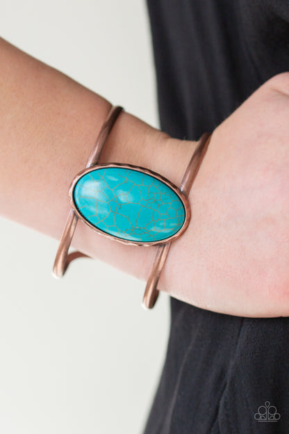 Paparazzi Desert Empress - Copper and Turquoise Blue Cuff Bracelet