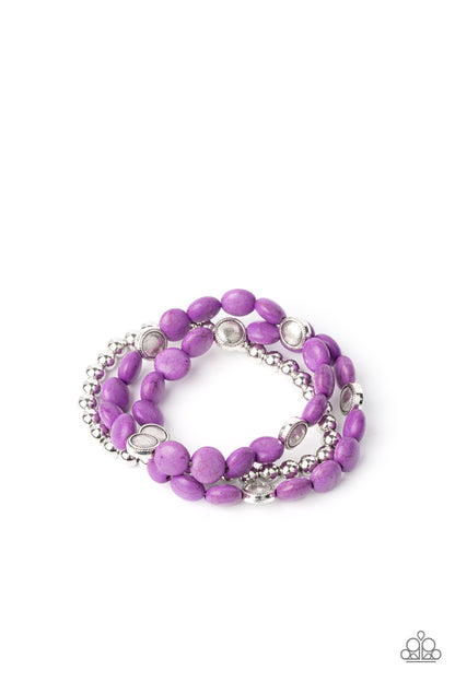 Desert Verbena - Purple Bracelet Paparazzi Accessories. Free Shipping! #P9SE-PRXX-131XX