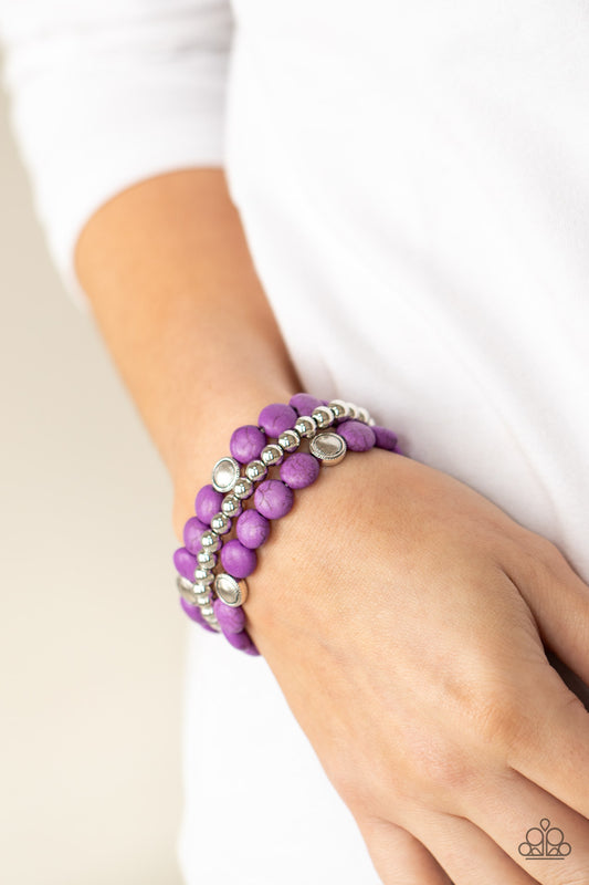 Paparazzi Desert Verbena Purple Bracelet at AainaasTreasureBox. Get Free Shipping! #P9SE-PRXX-131XX