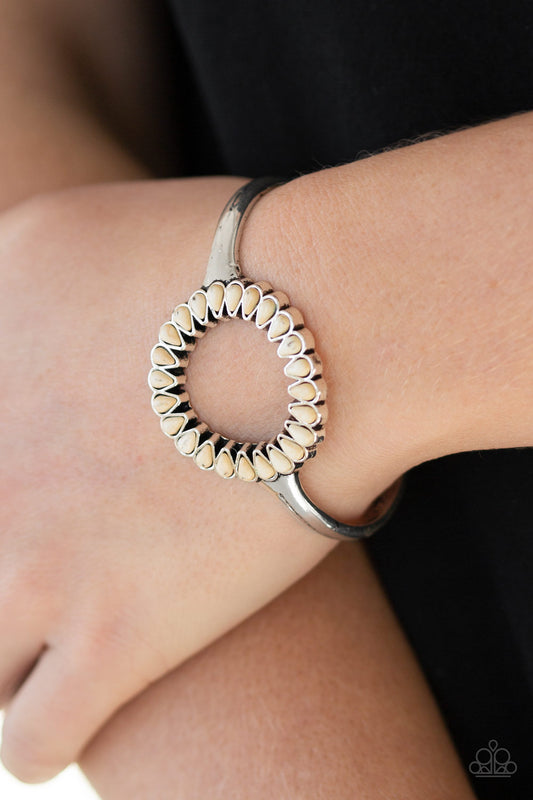 Paparazzi Bracelet ~ Divinely Desert - White Cuff Bracelet