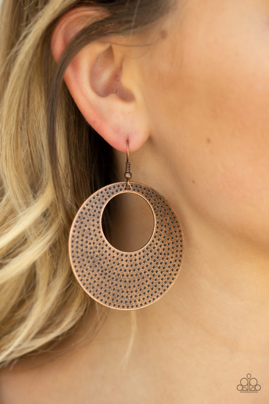 Paparazzi Dotted Delicacy Copper Earrings. Get Free Shipping. #P5BA-CPXX-025XX. Antique copper