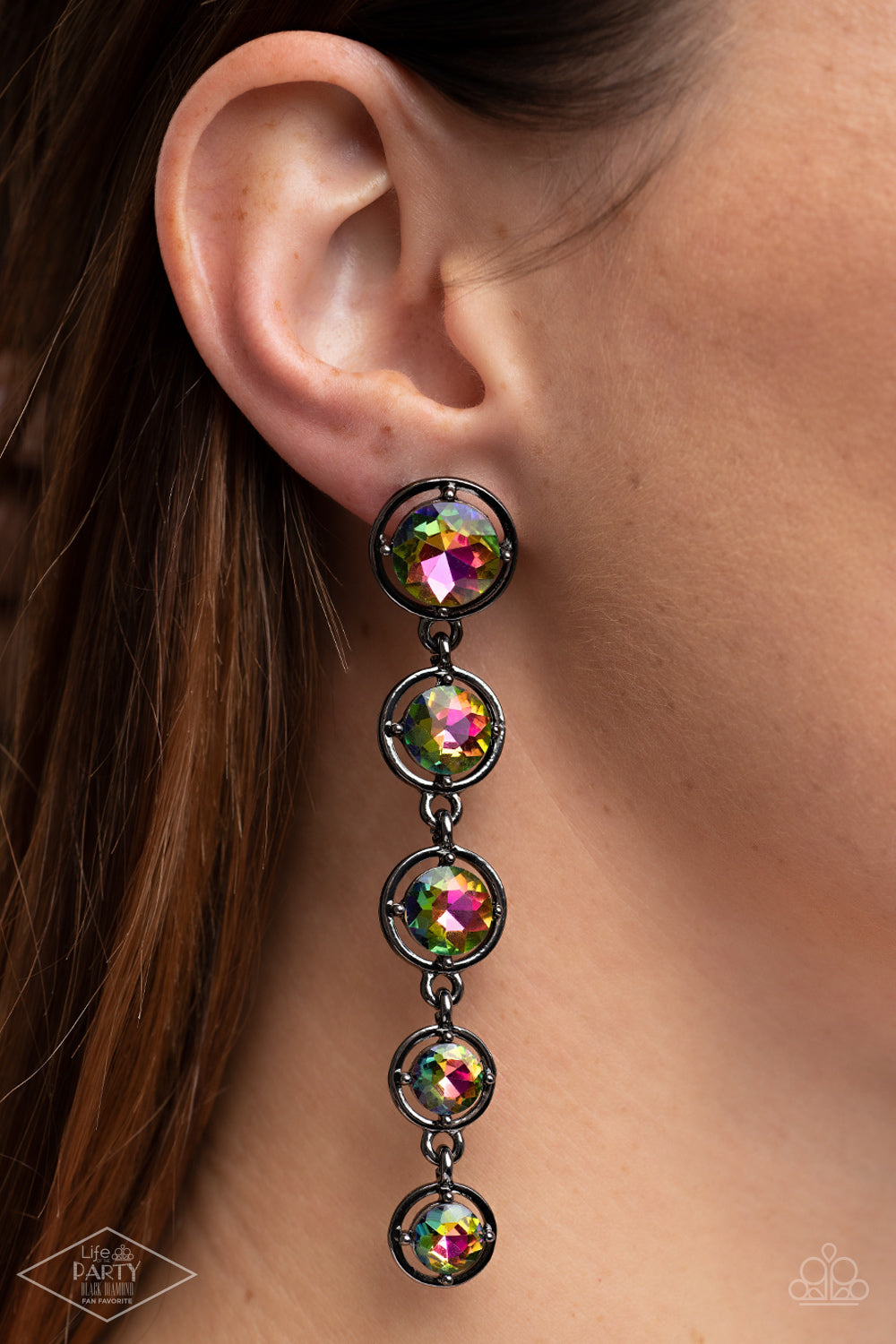 Drippin In Starlight Multi Oil Spill Paparazzi Earrings