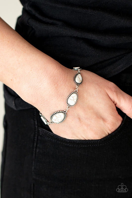 Paparazzi Elemental Exploration White Bracelet Dainty. Get Free Shipping. #P9SE-WTXX-207ZB