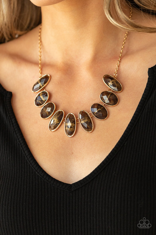 Paparazzi Elliptical Episode Brown Necklace. #P2ST-BNXX-054XX. Free Shipping!