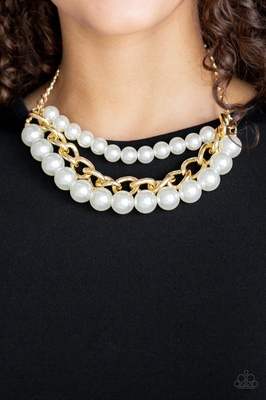 Paparazzi Necklace Empire State Empress Gold Necklace. Short Necklace with Pearls. Subscribe & Save