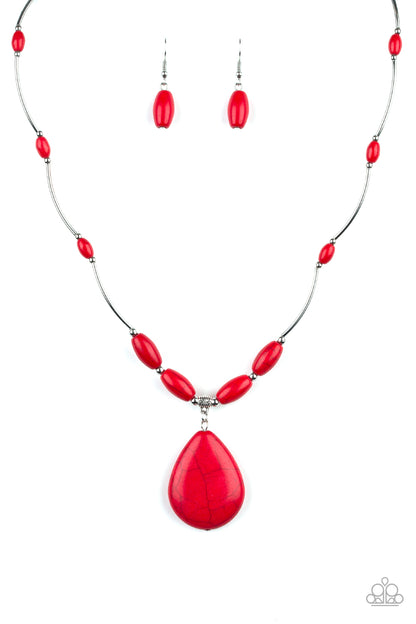 Explore The Elements - Red Necklace Paparazzi Accessories