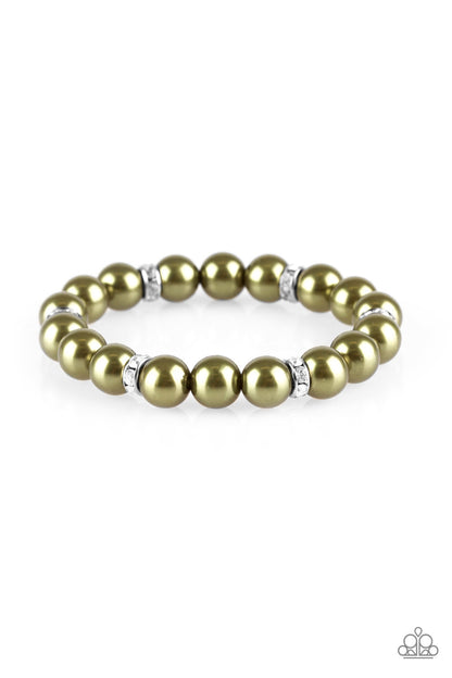 Paparazzi Exquisitely Elite Green Bracelet. Subscribe & Save. #P9RE-GRXX-063XX. Olive Pearl Bracelet