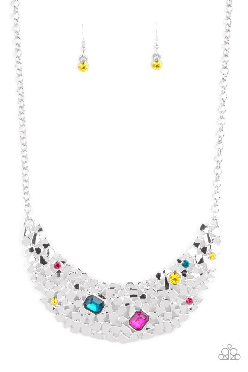 Paparazzi Fabulously Fragmented - Multi Necklace. Subscribe & Save. #P2ST-MTXX-069XX