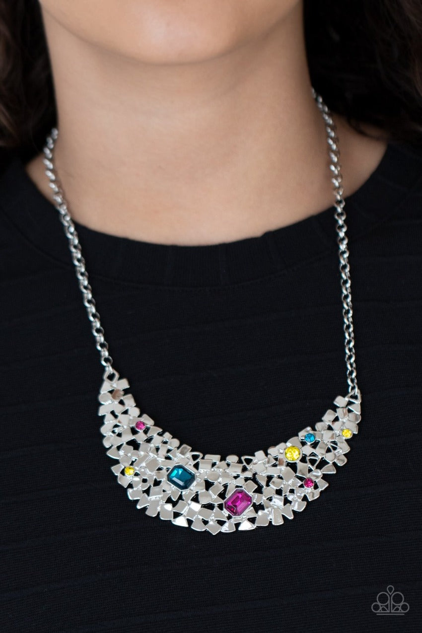 Fabulously Fragmented Multi Necklace Paparazzi Accessories. Get Free Shipping. #P2ST-MTXX-069XX